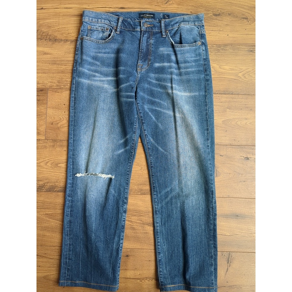 NWOT Lucky Brand Jeans Mens 221 Straight (Measures 35x28) Medium Wash Jeans Read